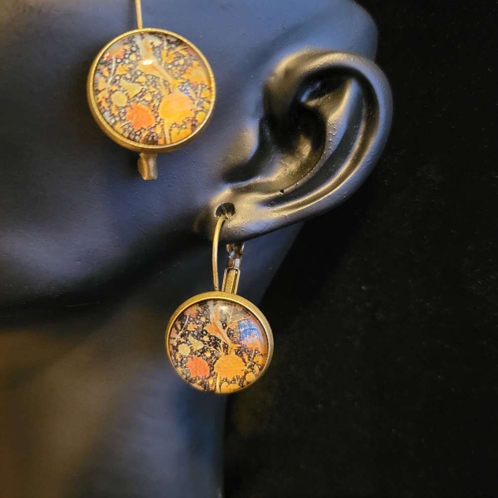Fall Floral Dangle Earrings - Picture 3 of 4